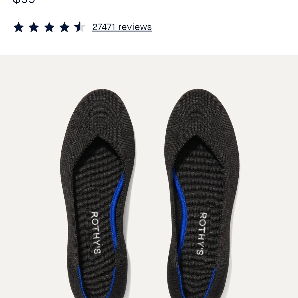 Rothy's Black and Blue Flats